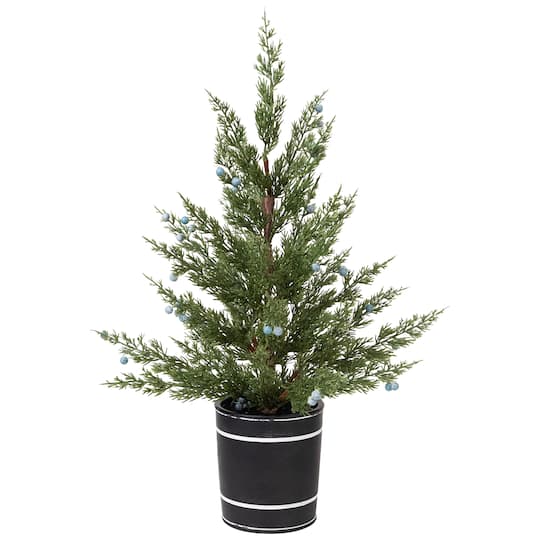 Northlight 23" Unlit Pine & Juniper Berry Artificial Potted Christmas Tree in Green | Michaels®